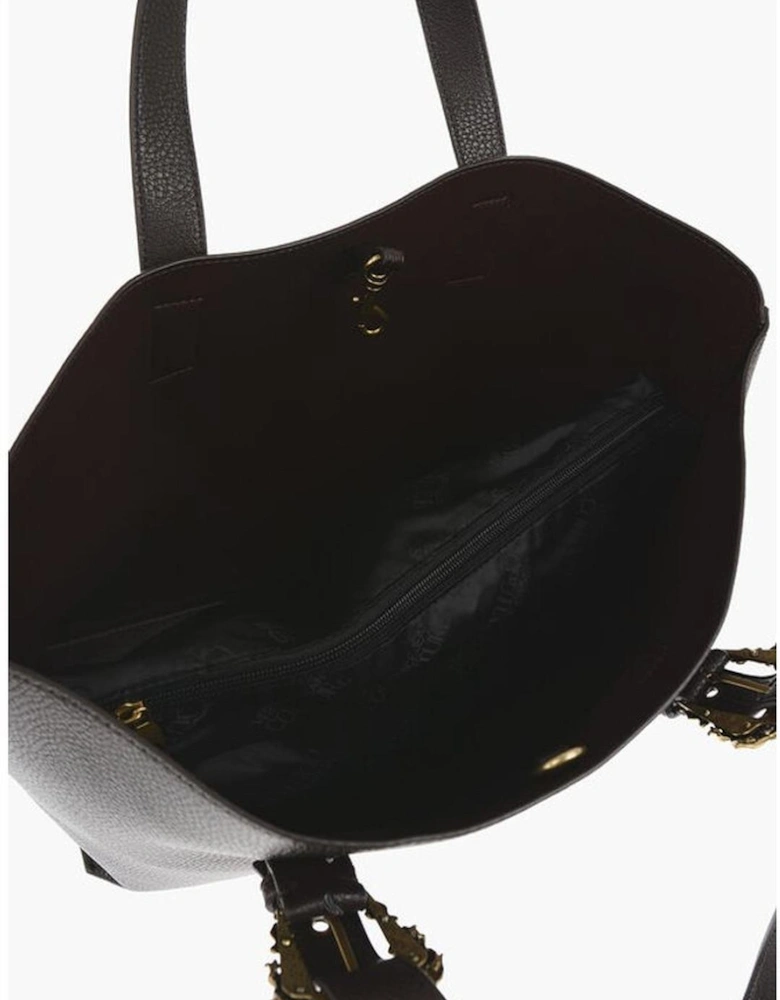 Solid Logo Metal Clasp Shoulder Bag Women - Brown