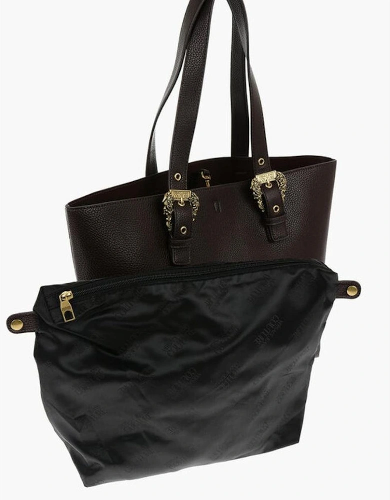 Solid Logo Metal Clasp Shoulder Bag Women - Brown