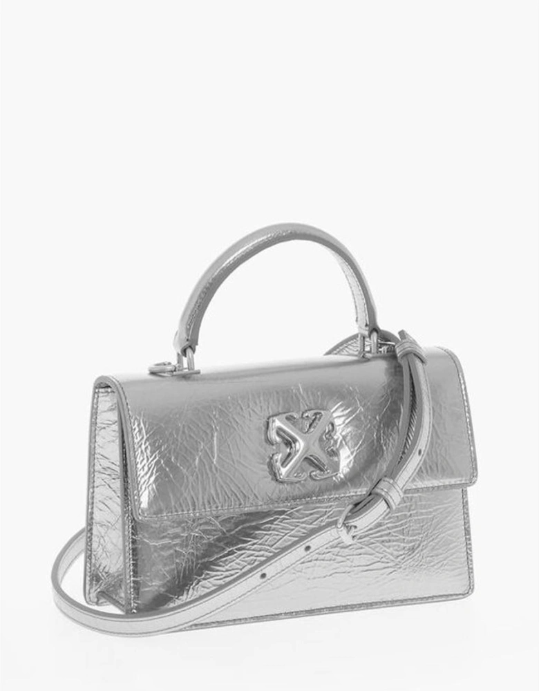 Leather Shoulder Bag with Adjustable Strap Women - Silver Tote Bags