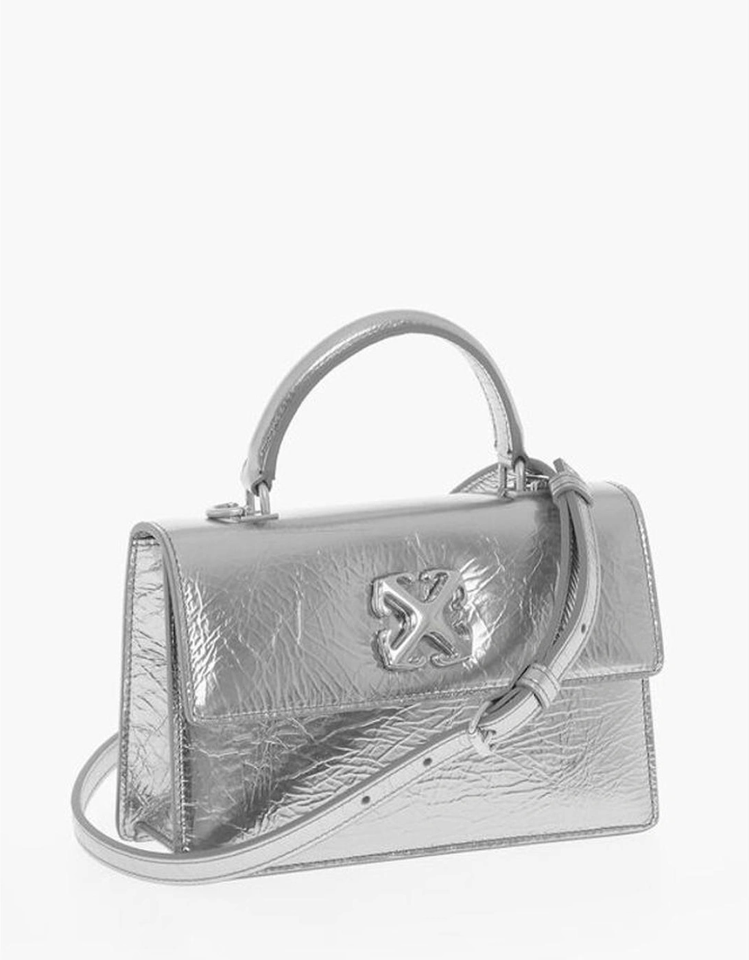 Leather Shoulder Bag with Adjustable Strap Women - Silver Tote Bags