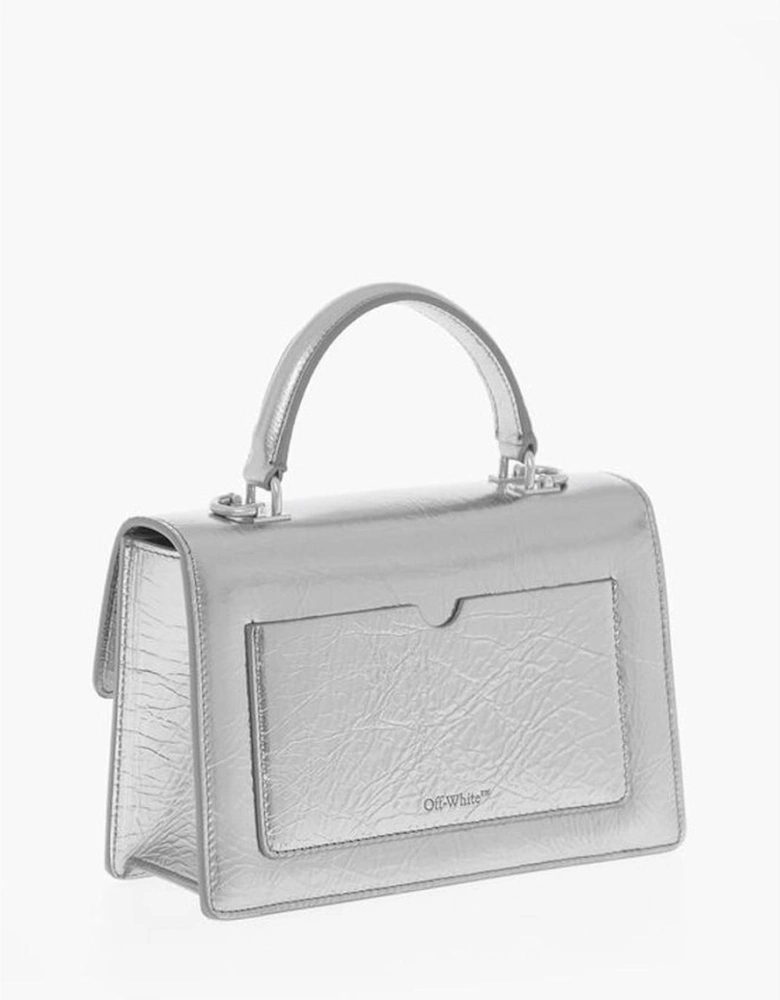 Leather Shoulder Bag with Adjustable Strap Women - Silver Tote Bags