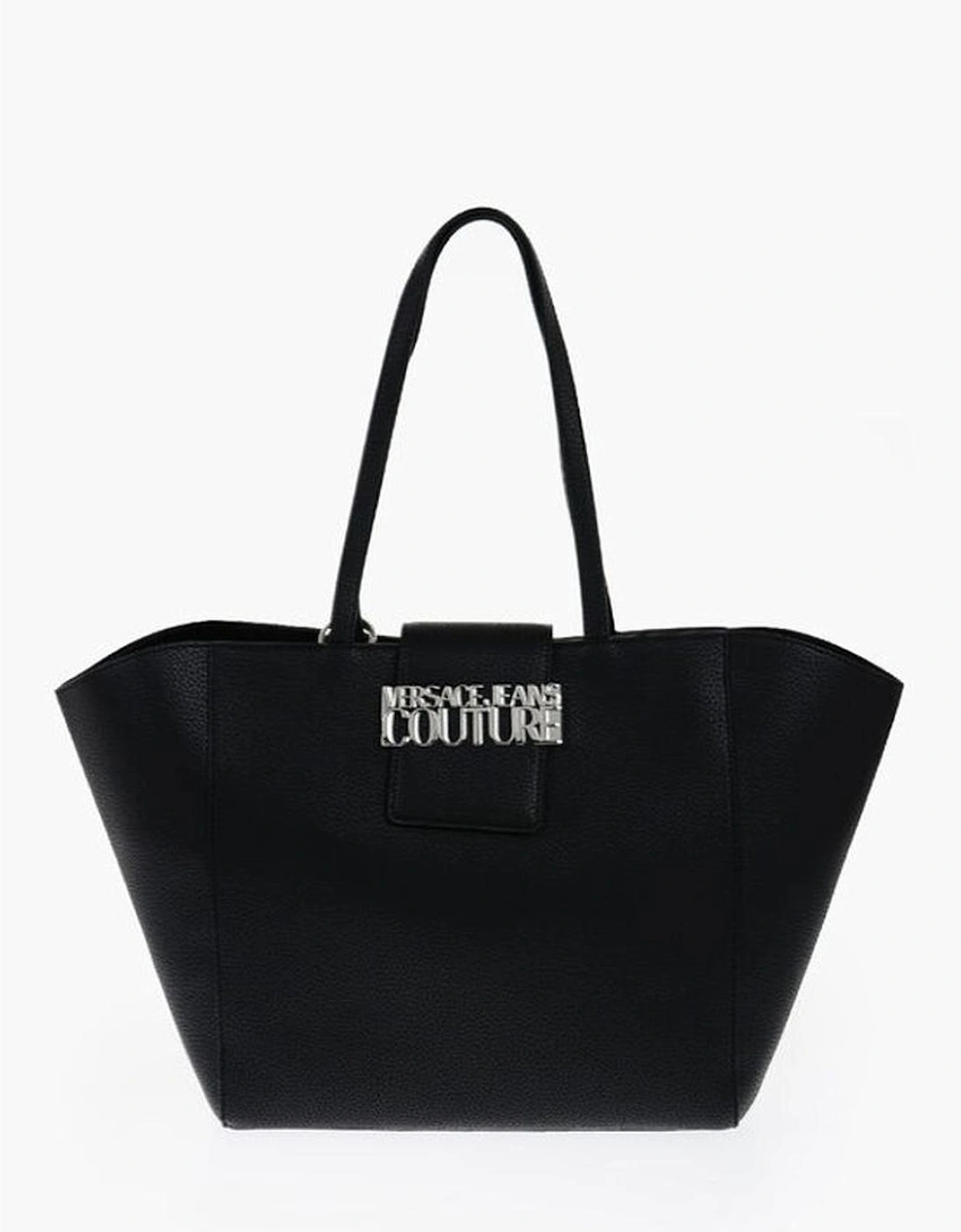 Metal Logo Solid Shoulder Bag Women - Black, 5 of 4