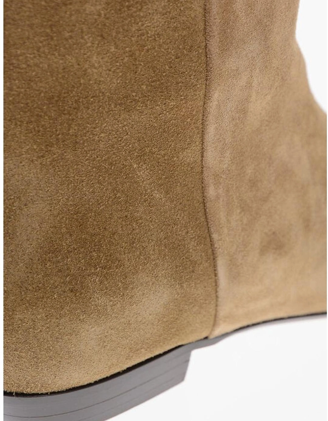 Knee-High Pull-On Leather Boots Women - Beige
