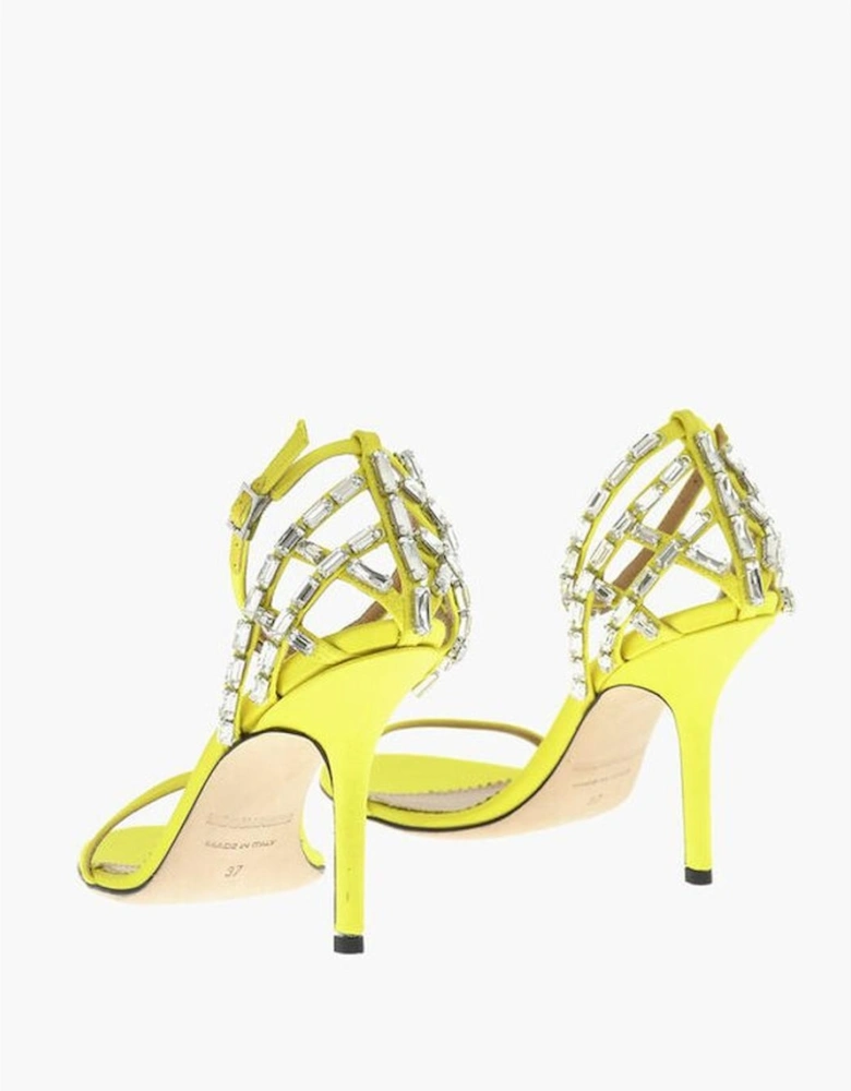 Buckle Ankle Strap Stiletto Heels Women - Yellow Sandals