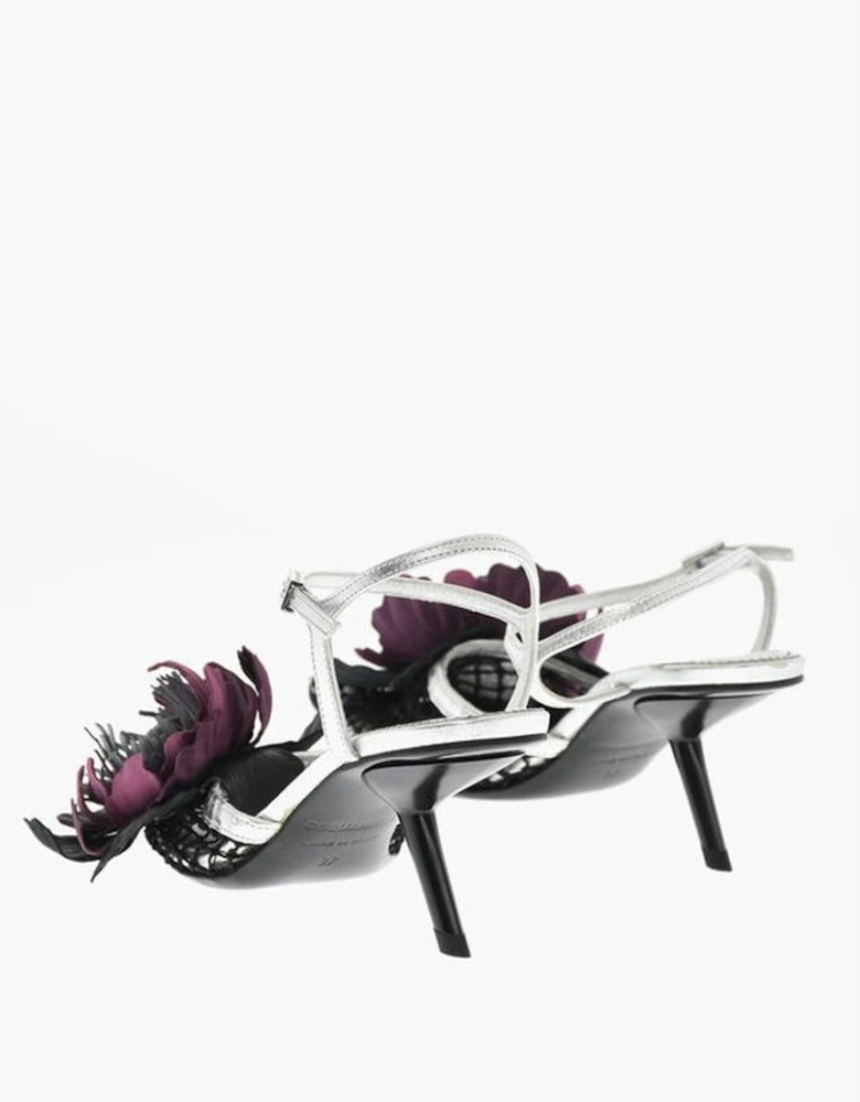 Leather Sole Ankle Strap Sandals Women - Silver