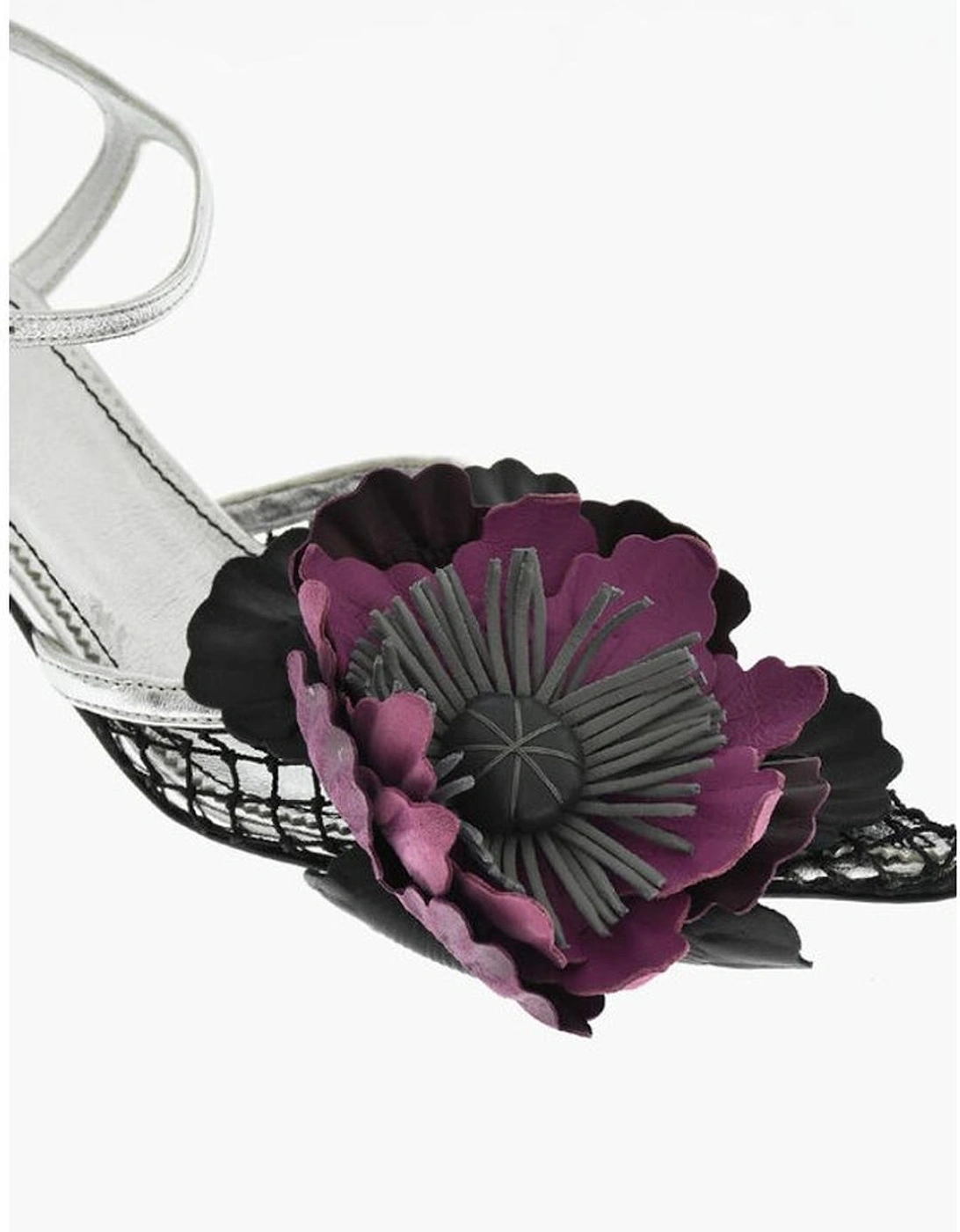 Leather Sole Ankle Strap Sandals Women - Silver