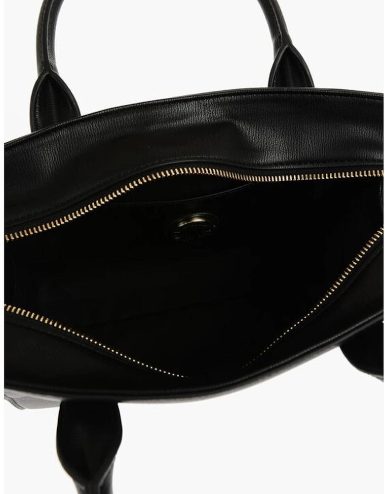 Metal Logo Double Handle Handbag Women - Black Tote Bags