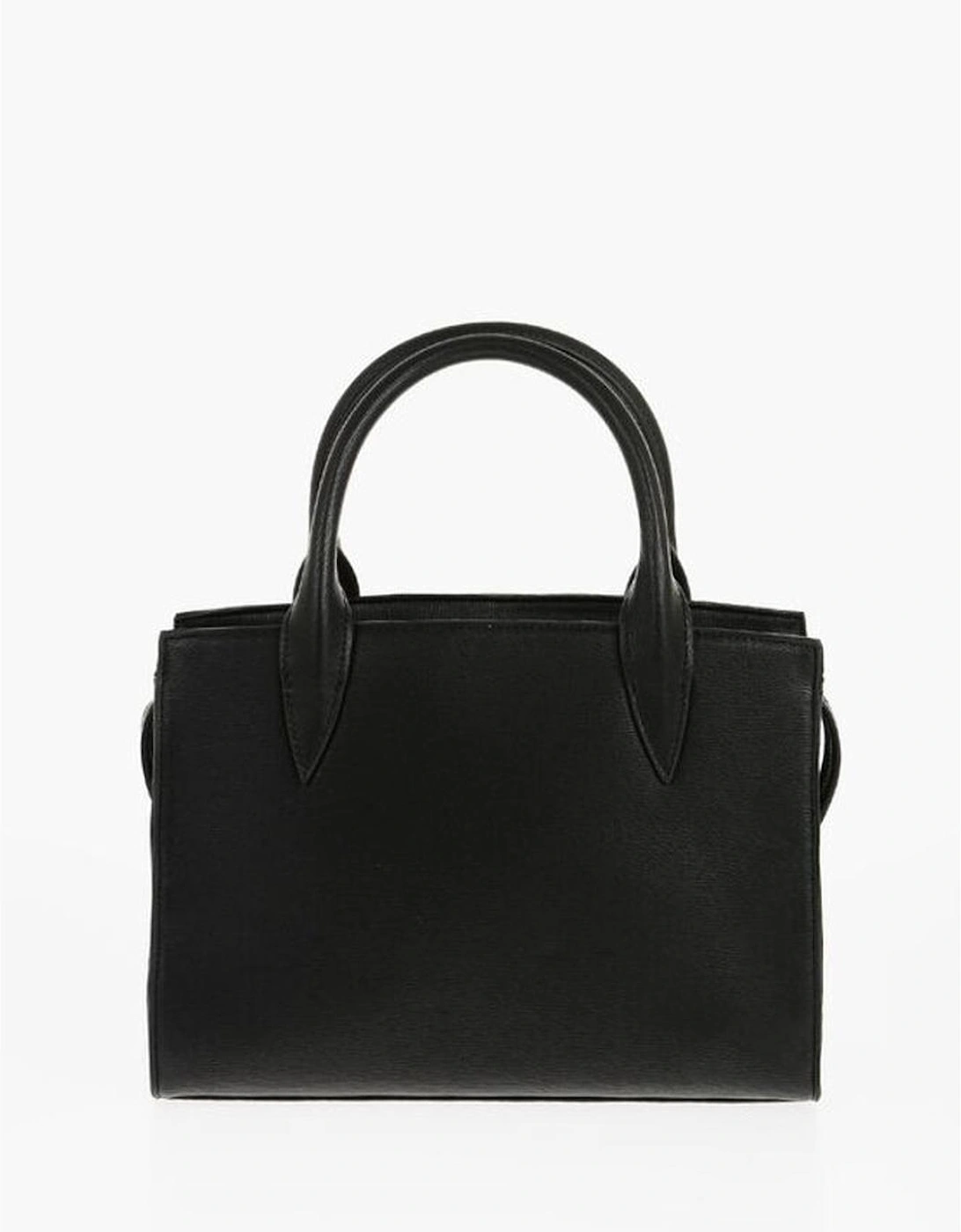 Metal Logo Double Handle Handbag Women - Black Tote Bags