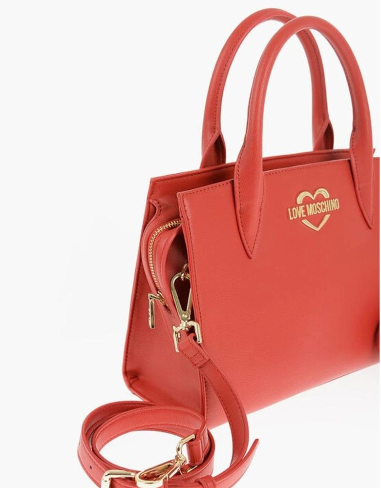 Logo Metal Double Handle Shoulder Bag Women - Red Tote Bags