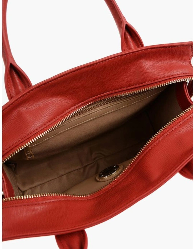 Logo Metal Double Handle Shoulder Bag Women - Red Tote Bags
