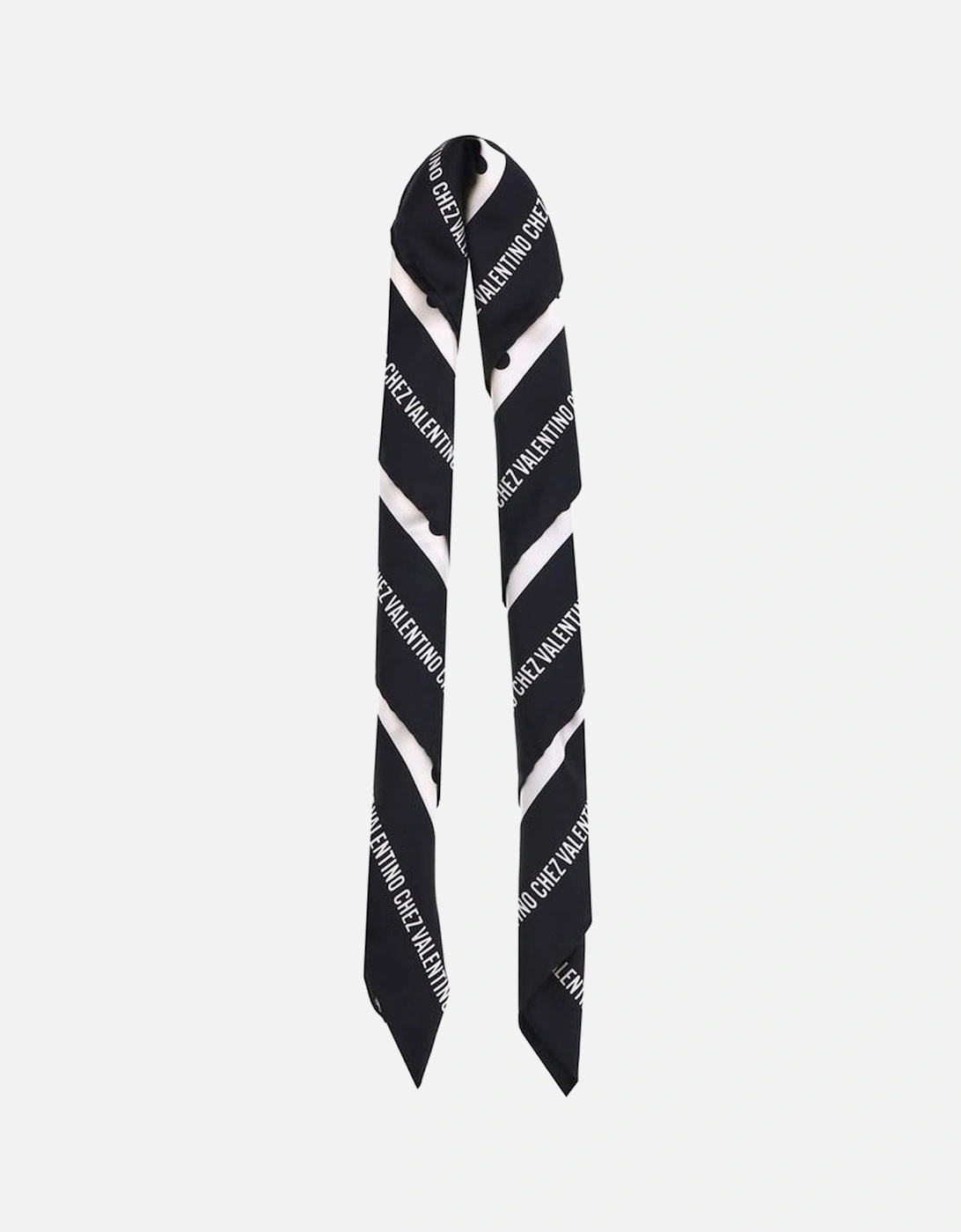 Polka Dot Silk Scarf with Lettering Women - Black Scarves