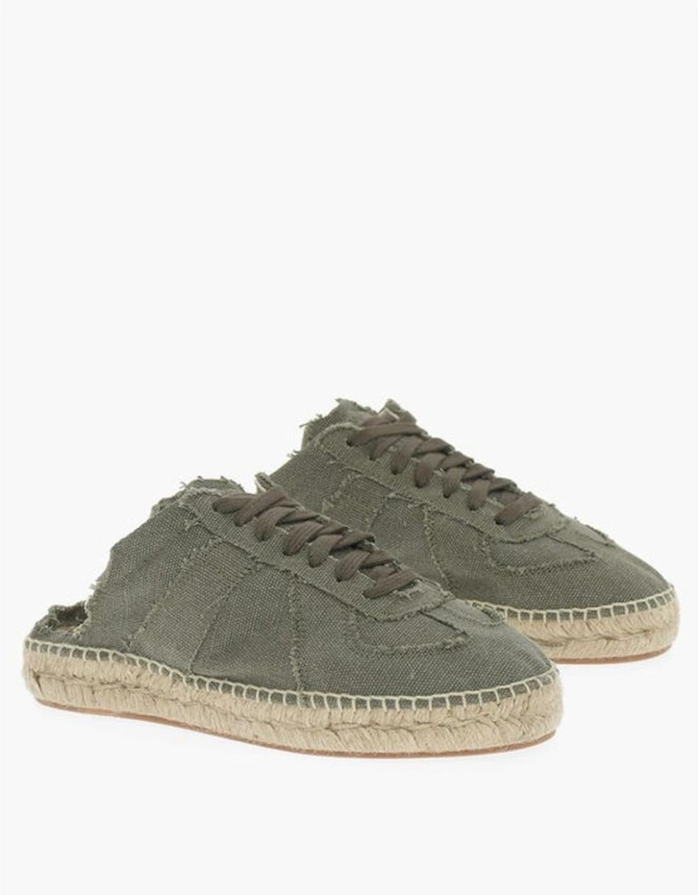 Handcrafted Lace-Up Techno Fabric Sneakers Women - Green