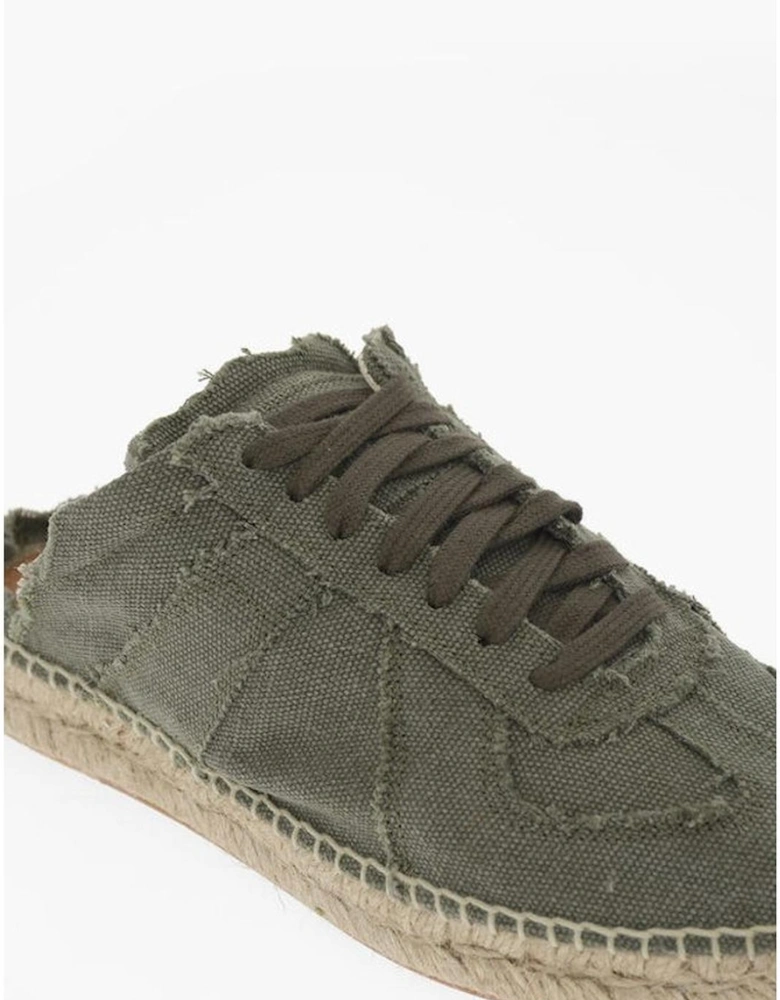 Handcrafted Lace-Up Techno Fabric Sneakers Women - Green
