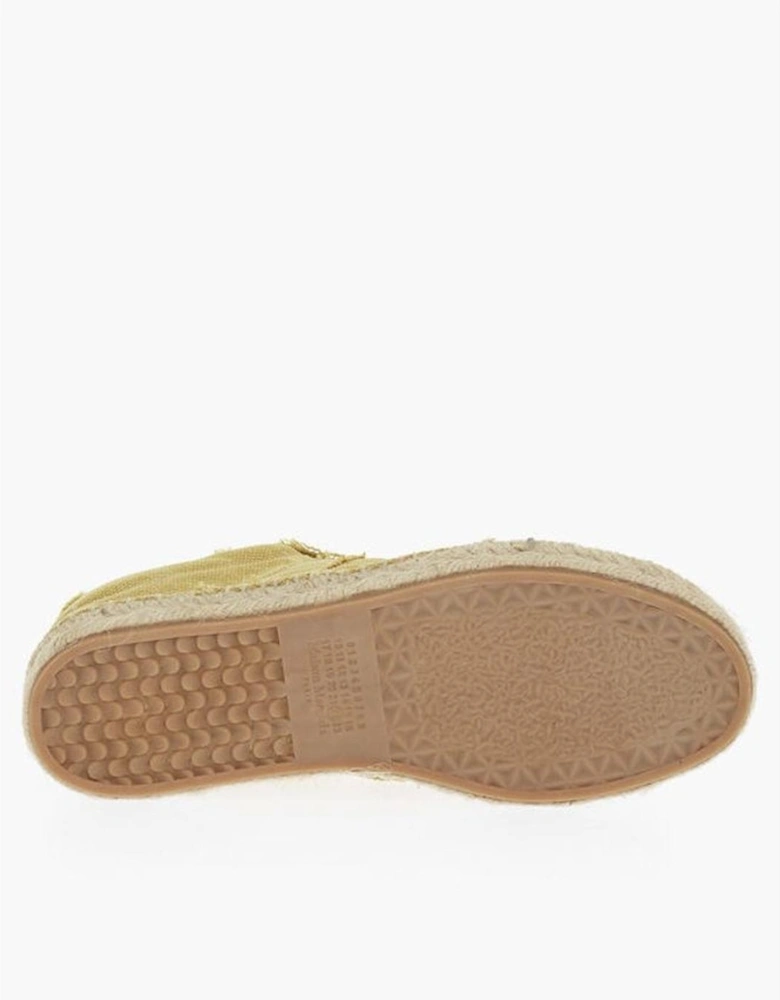 Lace-Up Canvas Sneakers with Rubber Sole Women - Yellow