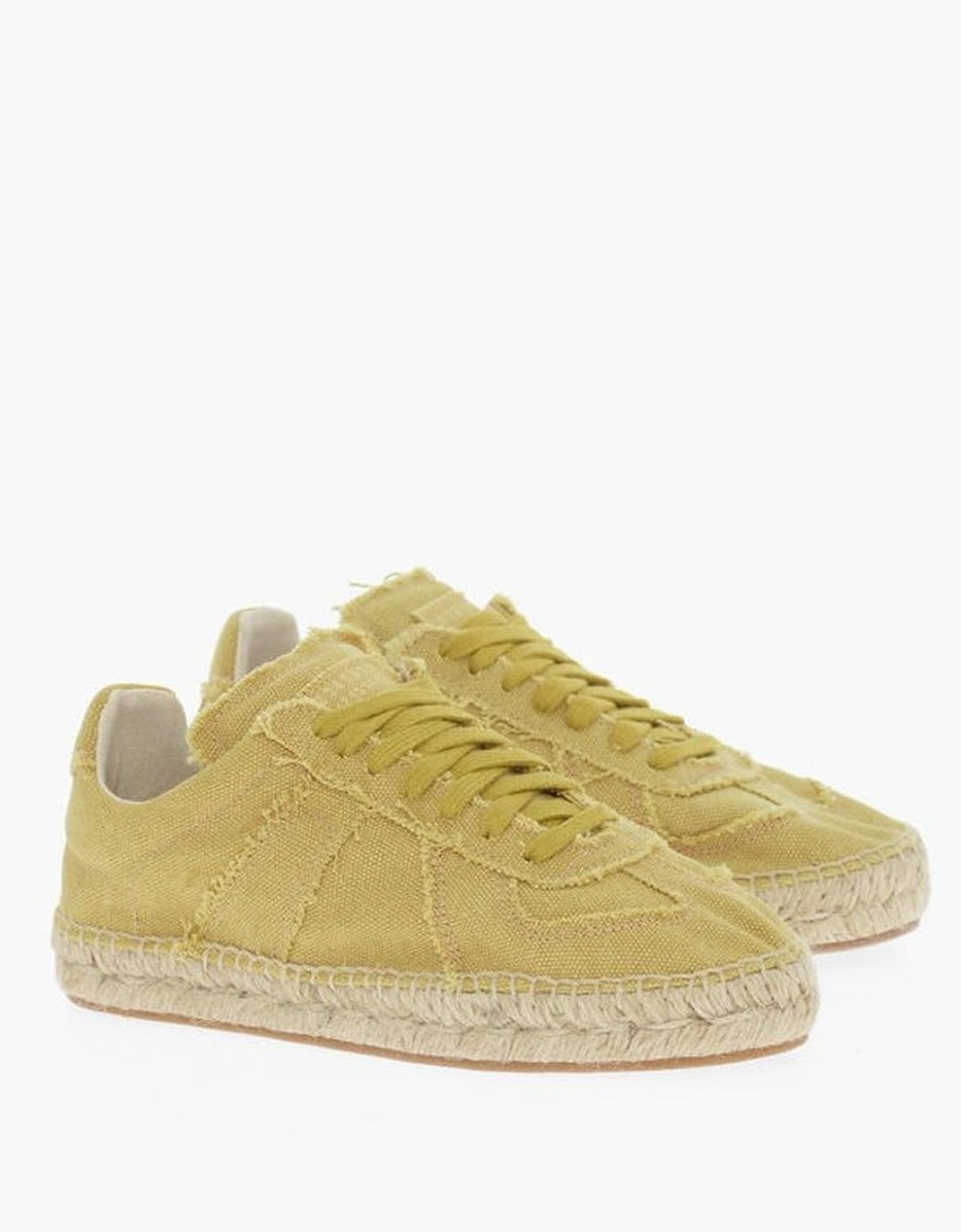 Lace-Up Canvas Sneakers with Rubber Sole Women - Yellow, 6 of 5