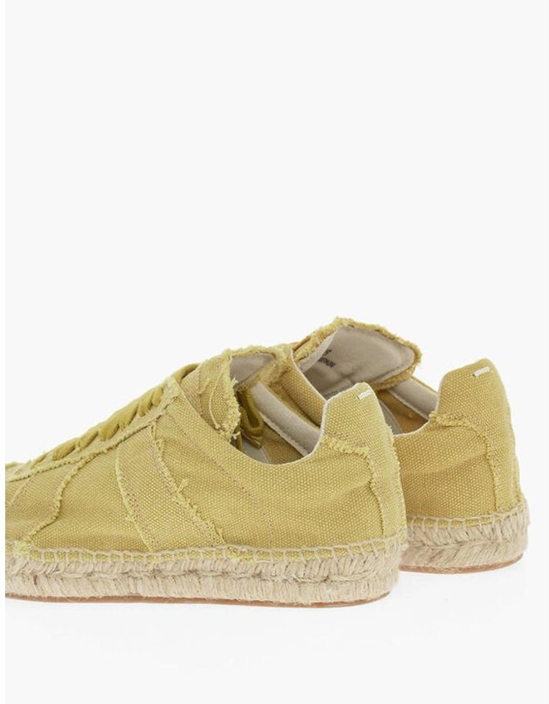 Lace-Up Canvas Sneakers with Rubber Sole Women - Yellow