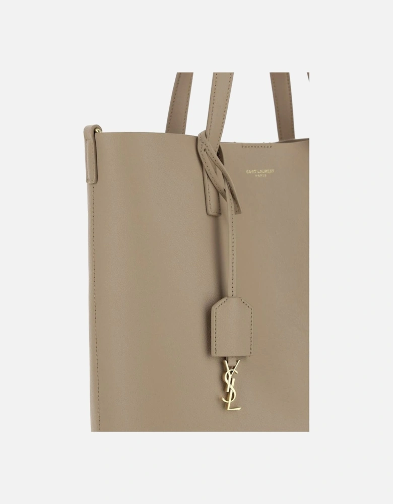 Calfskin Shopping Toy Handbag with Shoulder Strap Women - Beige