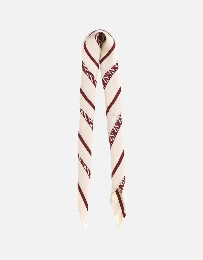 Elegant Silk Scarf with VLogo Print Women - Red Scarves