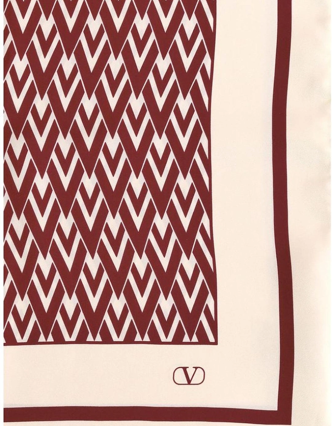 Elegant Silk Scarf with VLogo Print Women - Red Scarves