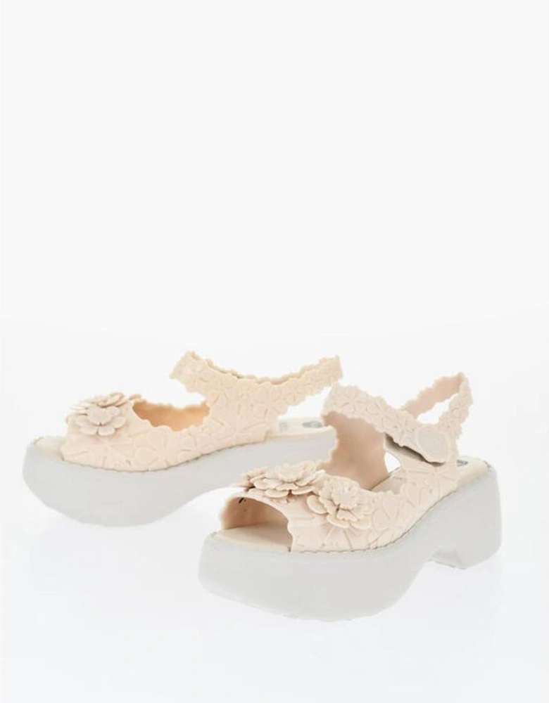 Rubber Sole Platform Sneakers Women - White Sandals
