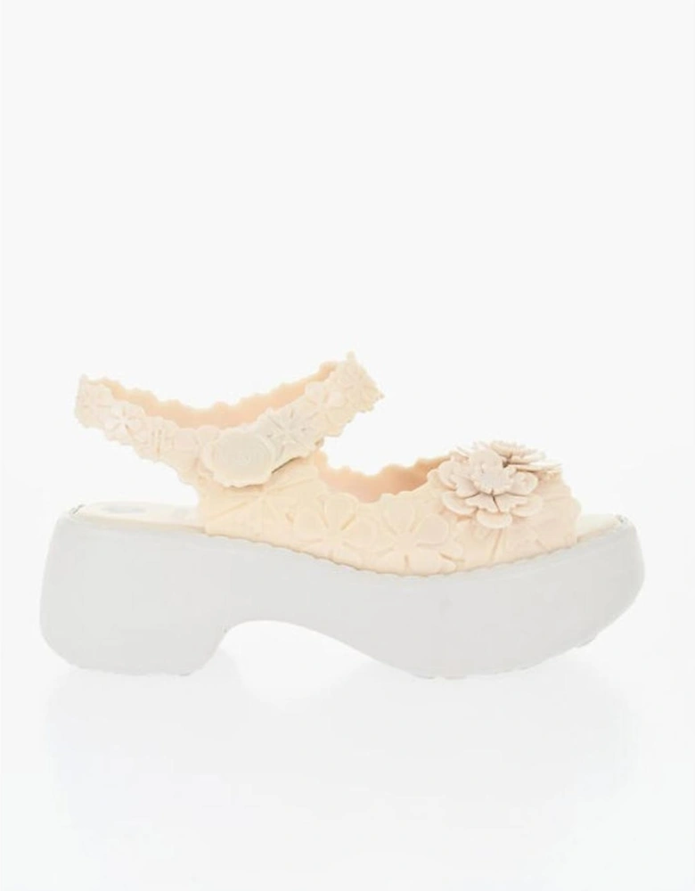 Rubber Sole Platform Sneakers Women - White Sandals