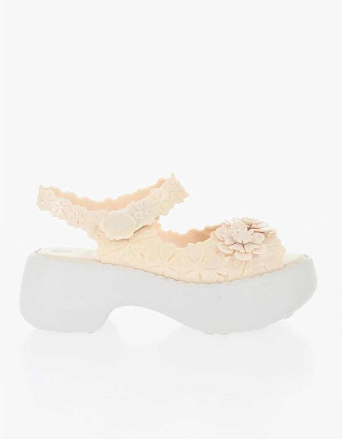 Rubber Sole Platform Sneakers Women - White Sandals