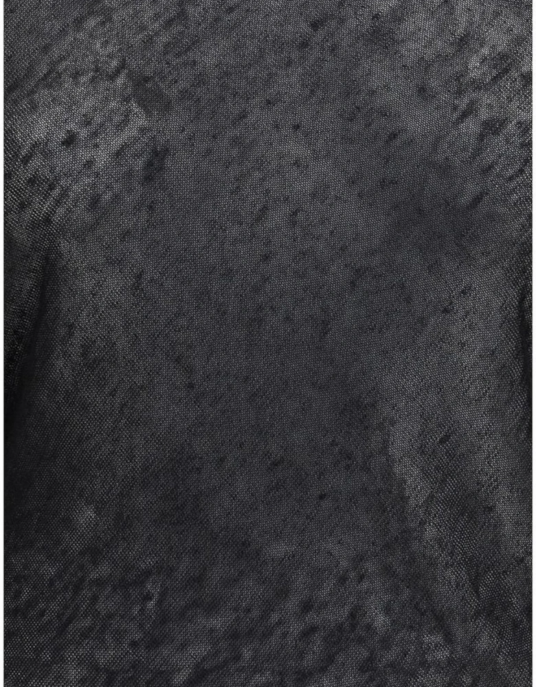 Asymmetrical Cowl Neck Semi-Sheer Sweater Women - Black