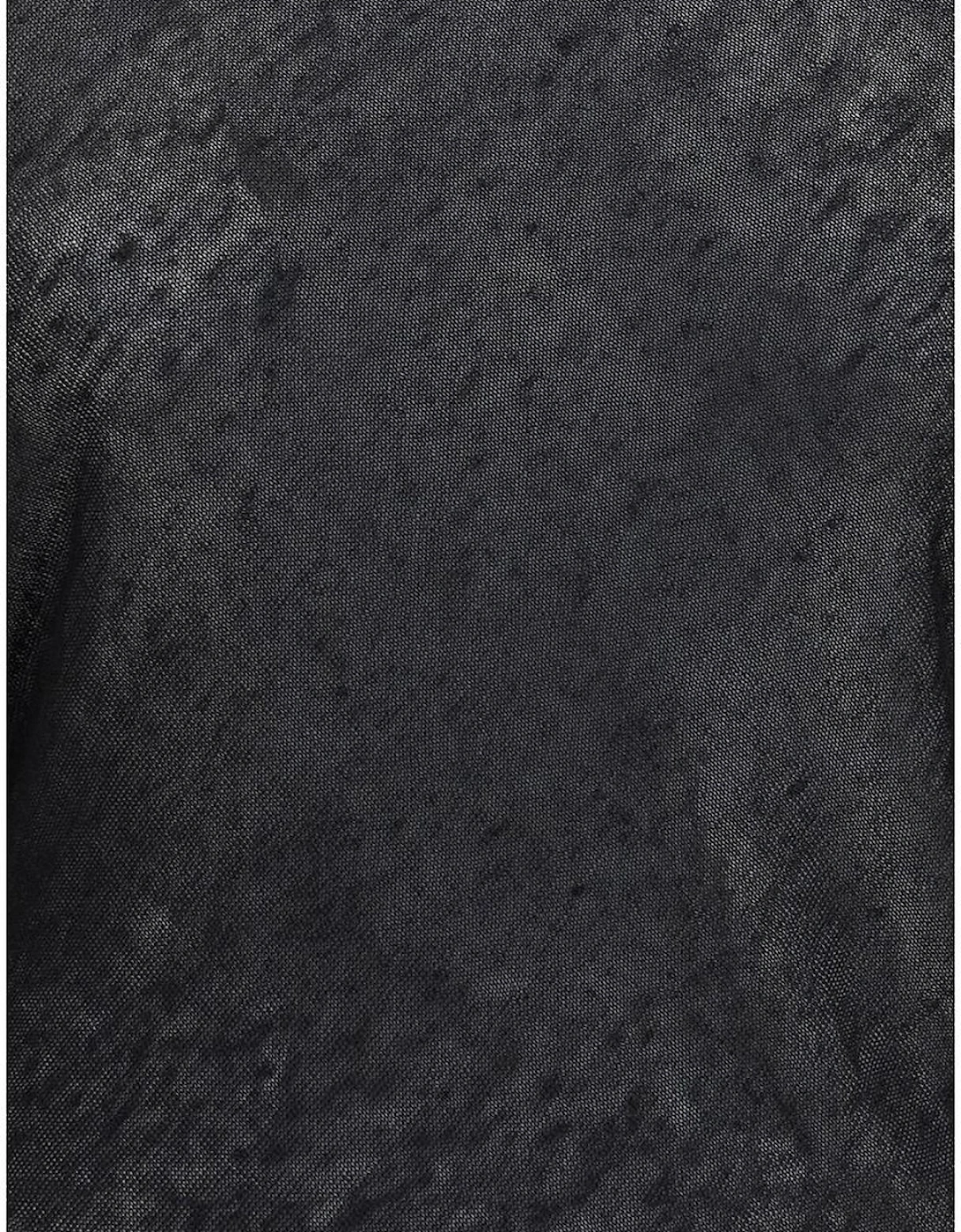 Asymmetrical Cowl Neck Semi-Sheer Sweater Women - Black
