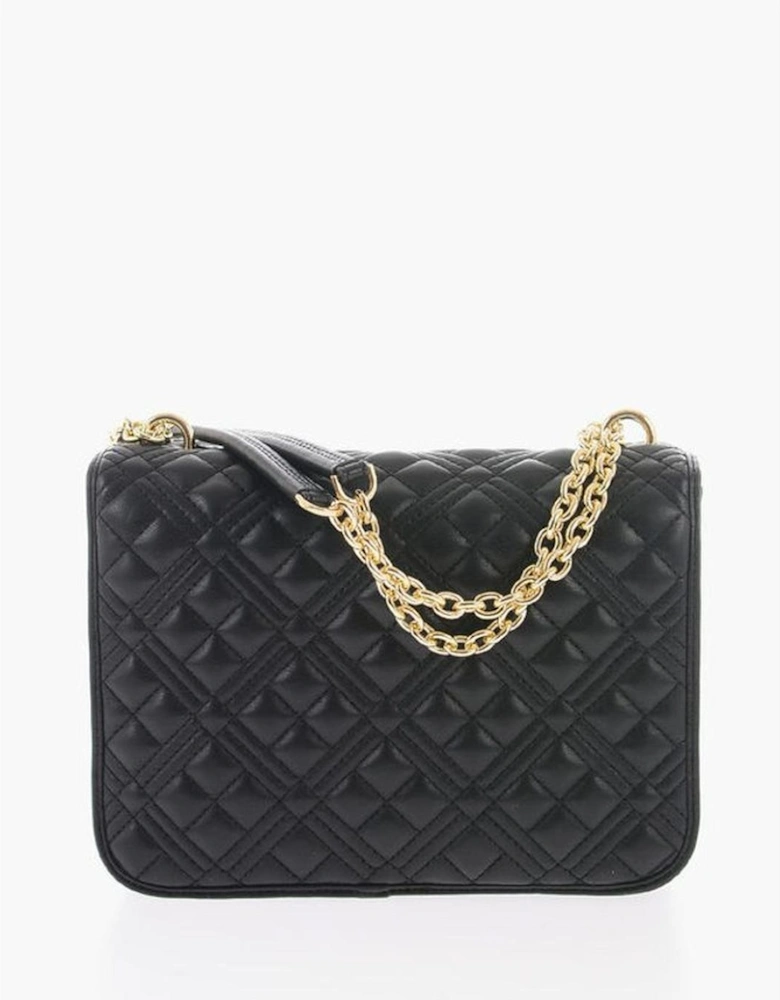 Logo Embellished Eco-Leather Shoulder Bag Women - Black