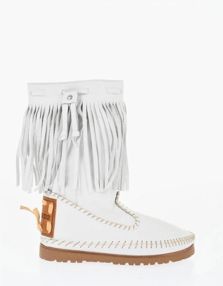 Rubber Sole Pull-On Sneakers Women - White Boots