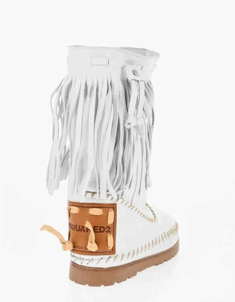 Rubber Sole Pull-On Sneakers Women - White Boots