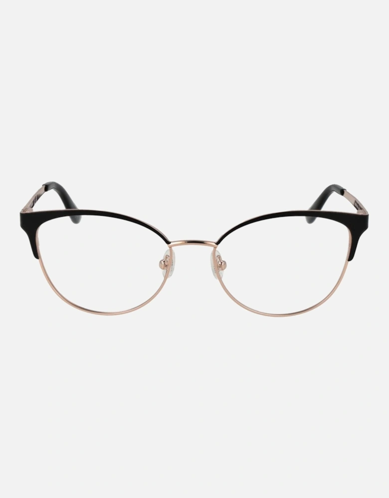 Full-Rim Browline Metal Frame Glasses Women - Gold