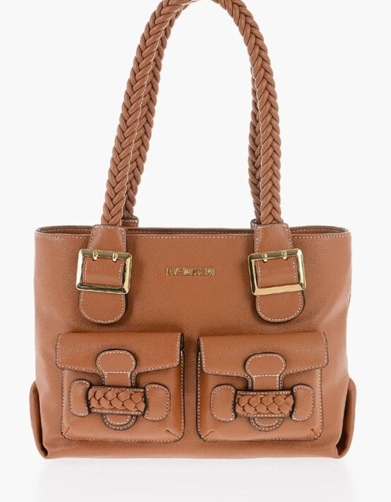 Logo Eco-Leather Shoulder Bag Women - Brown