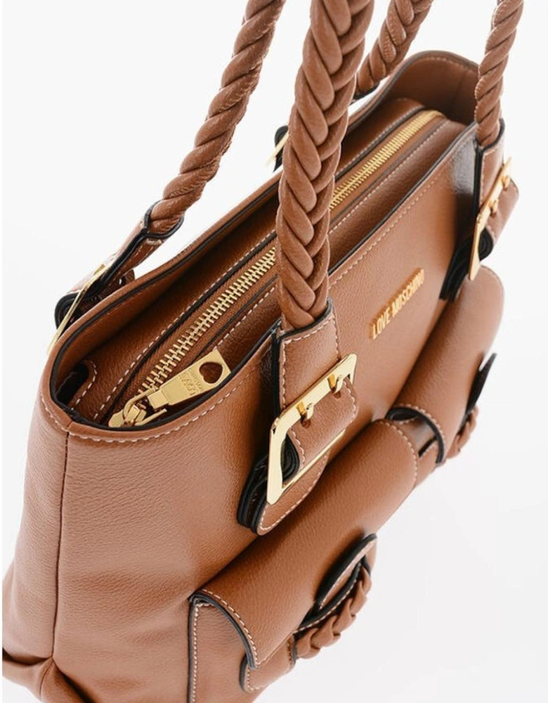 Logo Eco-Leather Shoulder Bag Women - Brown