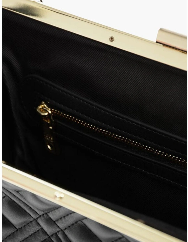Logo Embellished Eco-Leather Shoulder Bag Women - Black