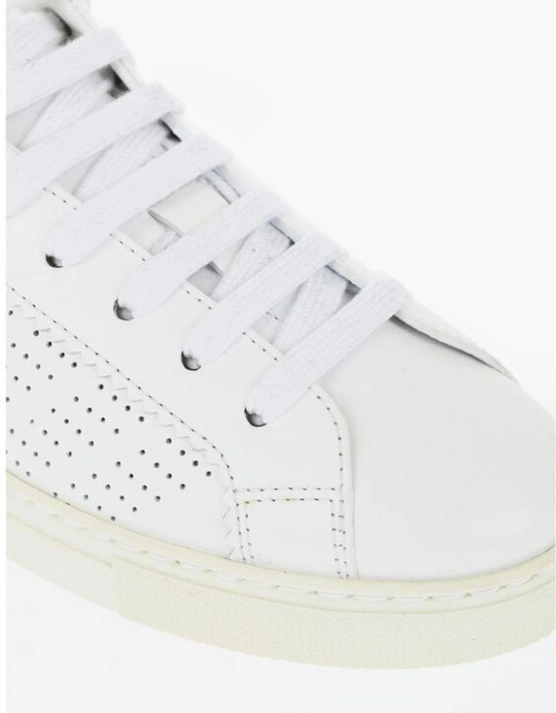 Lace-up Leather Sneakers with Rubber Sole Women - White