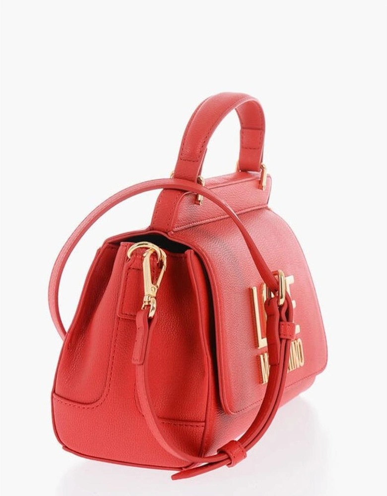 Solid Color Eco-Leather Shoulder Handbag Women - Red Tote Bags