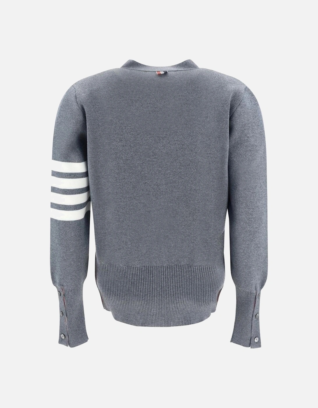Merino Wool V-Neck Cardigan with Iconic Bands Women - Gray Sweaters