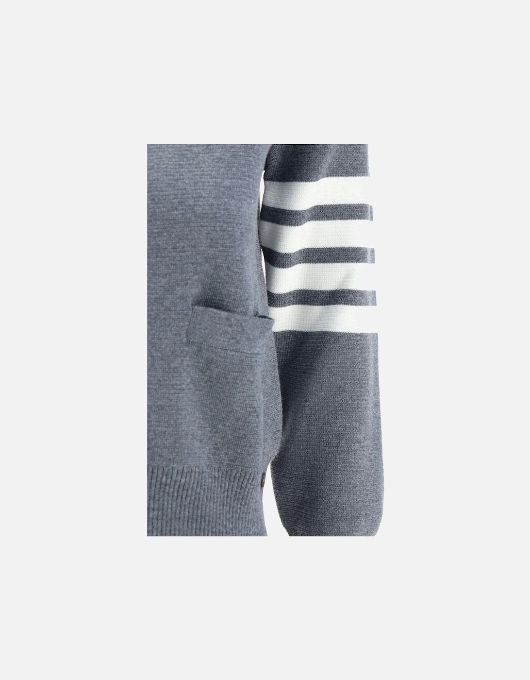 Merino Wool V-Neck Cardigan with Iconic Bands Women - Gray Sweaters