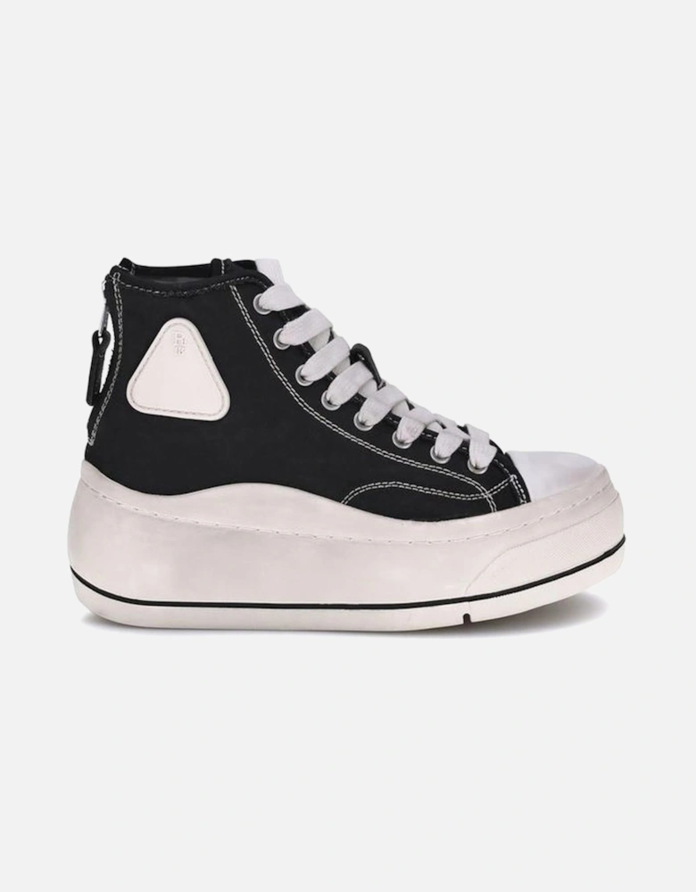 High Top Platform Sneakers with Worn-Effect Sole Women - Black