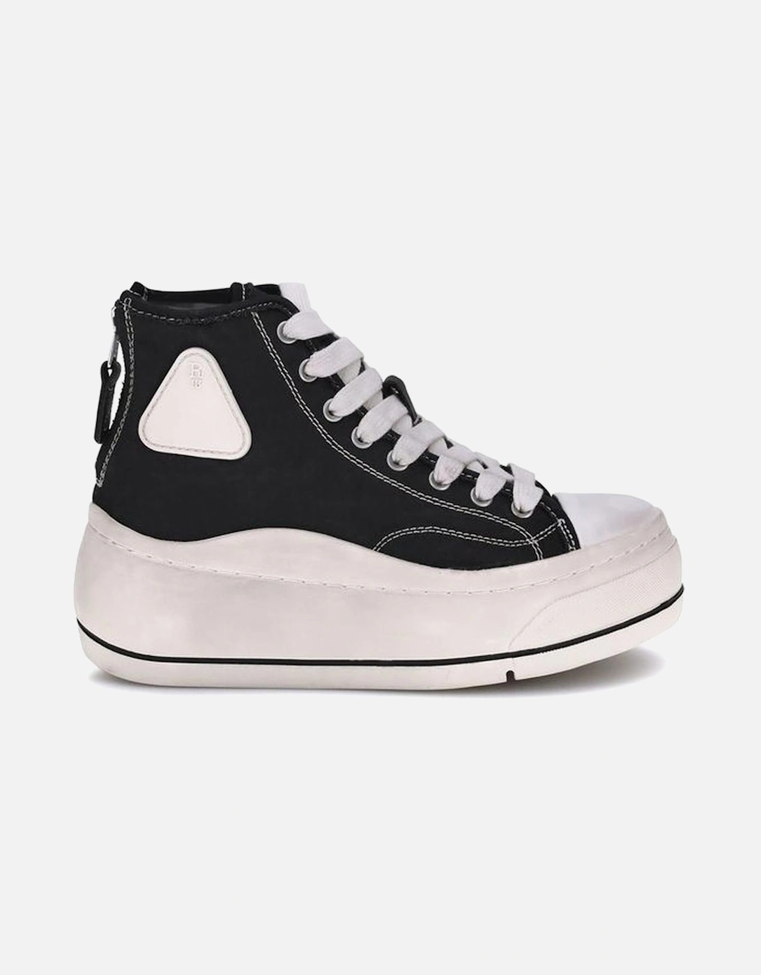 High Top Platform Sneakers with Worn-Effect Sole Women - Black, 5 of 4