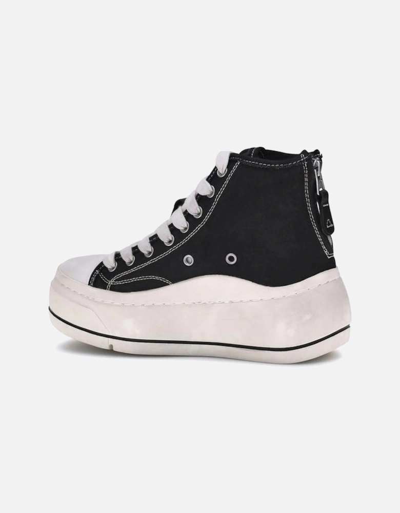 High Top Platform Sneakers with Worn-Effect Sole Women - Black