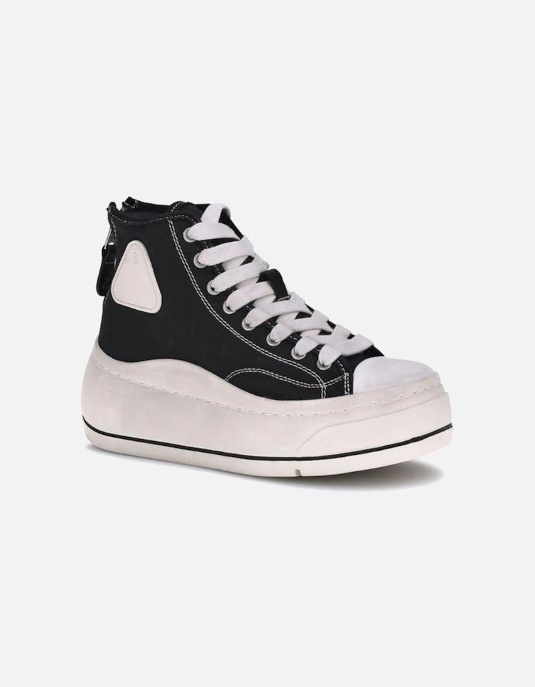 High Top Platform Sneakers with Worn-Effect Sole Women - Black