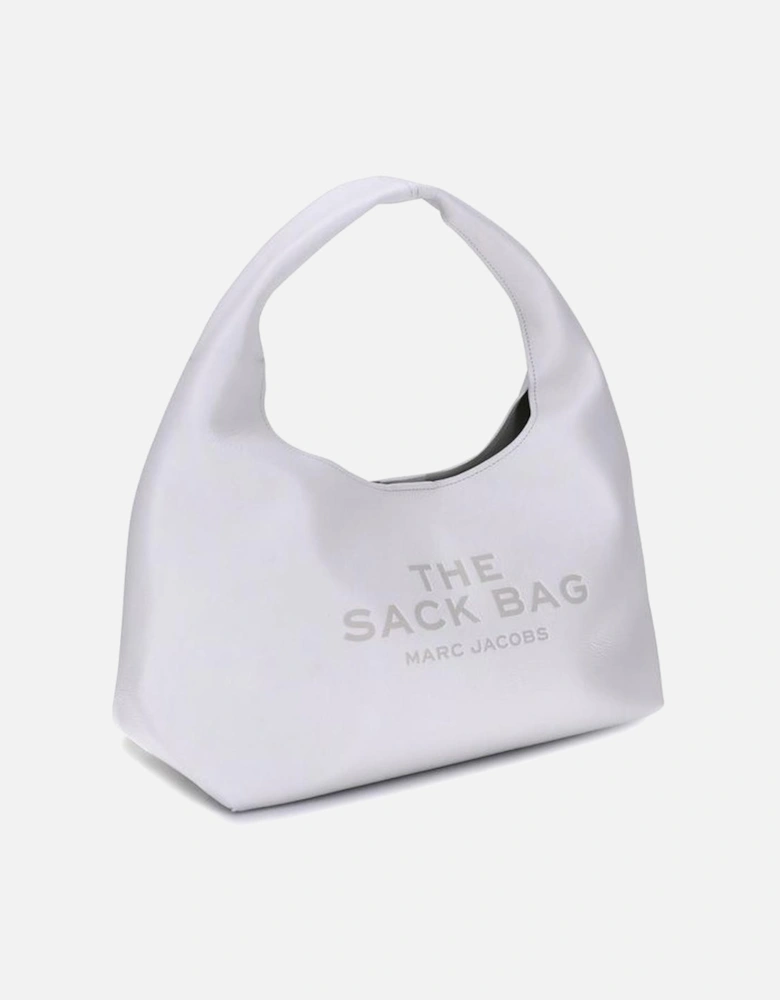 Leather Sack Shoulder Bag with Top Handle Women - White