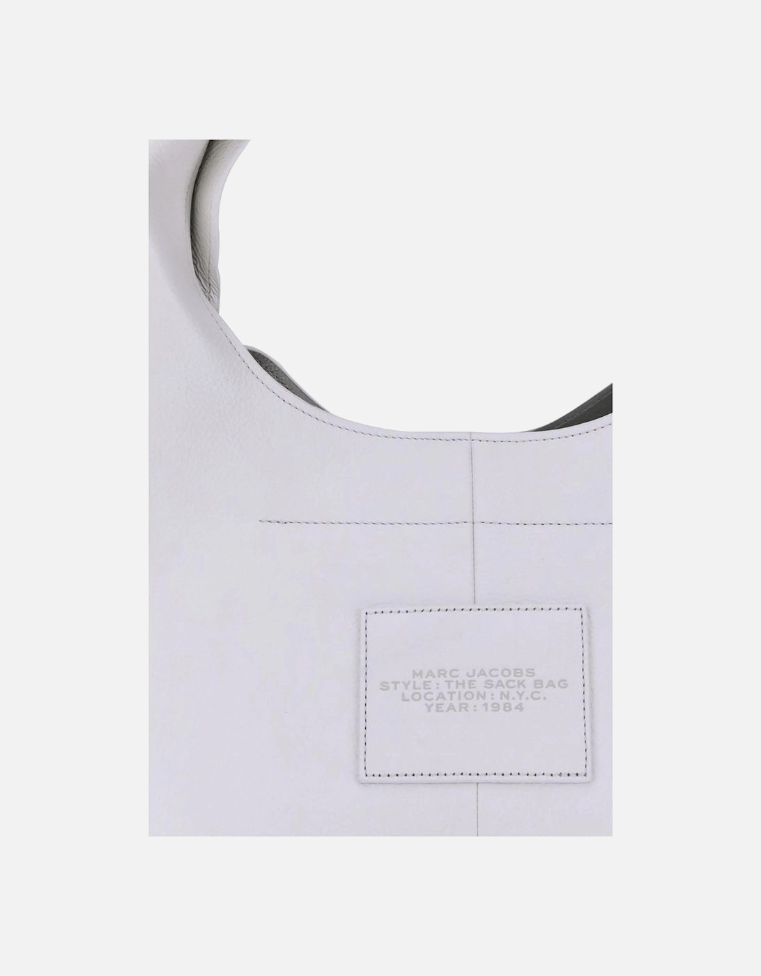 Leather Sack Shoulder Bag with Top Handle Women - White