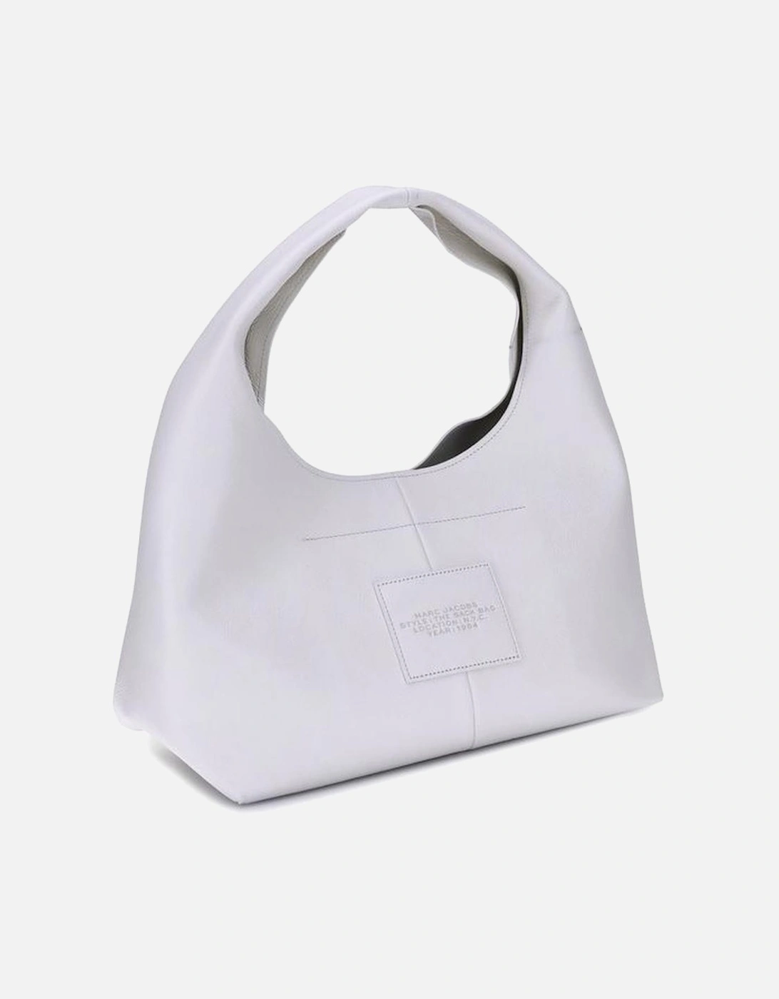 Leather Sack Shoulder Bag with Top Handle Women - White