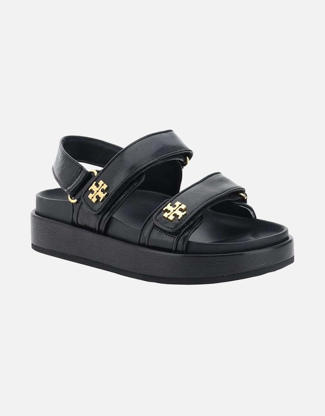 Calfskin Kira Sport Velcro Strap Sandals Women - Black