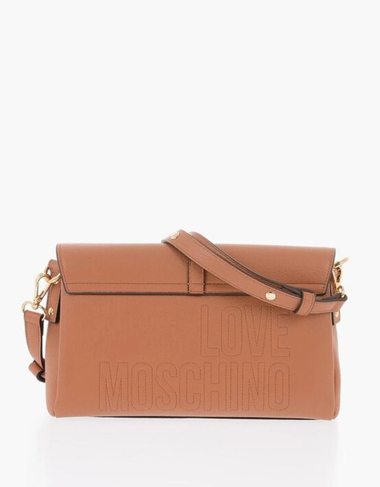 Logo Metal Shoulder Bag with Adjustable Strap Women - Brown