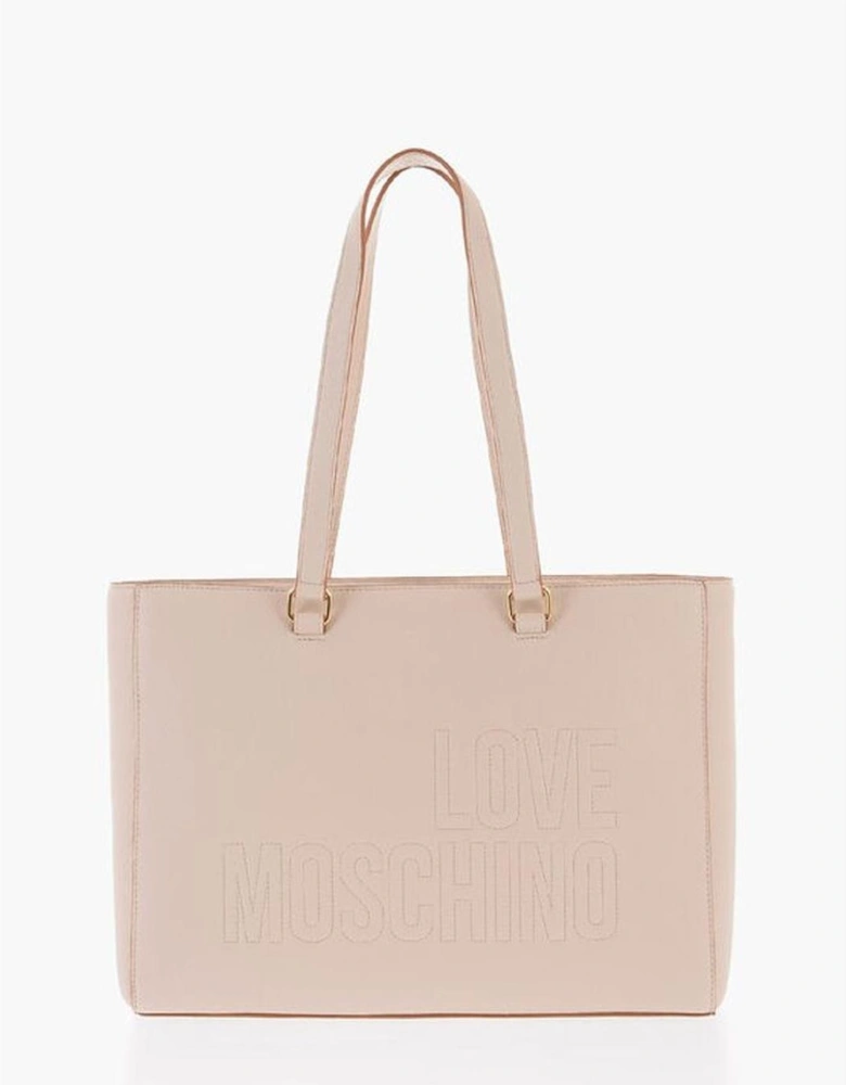 Logo Solid Metal Shoulder Bag Women - Beige