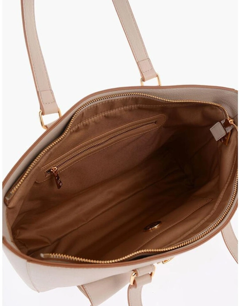 Logo Solid Metal Shoulder Bag Women - Beige